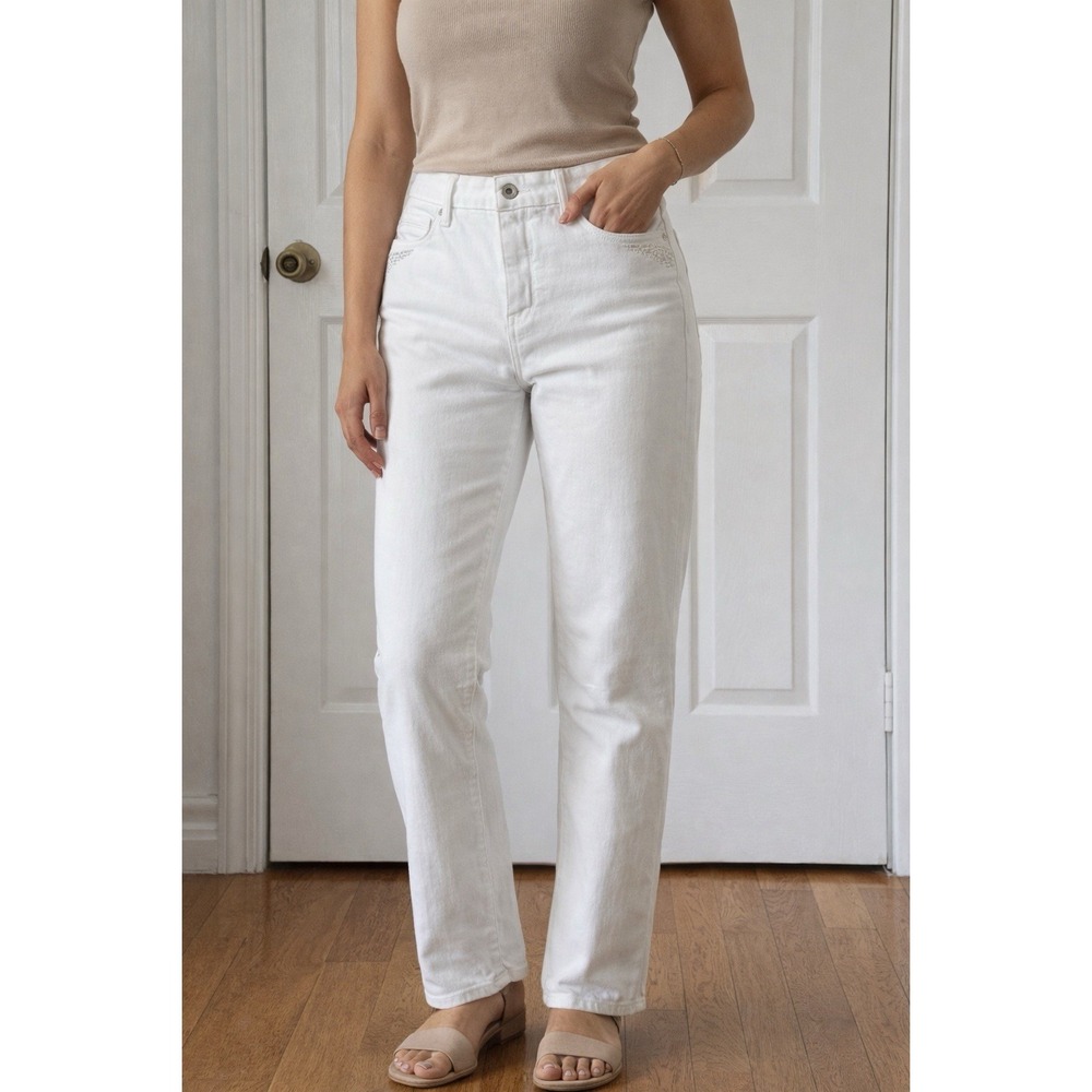 Levi's 512 Perfectly Slimming Straight Leg White Jeans Women's Classic Denim W30